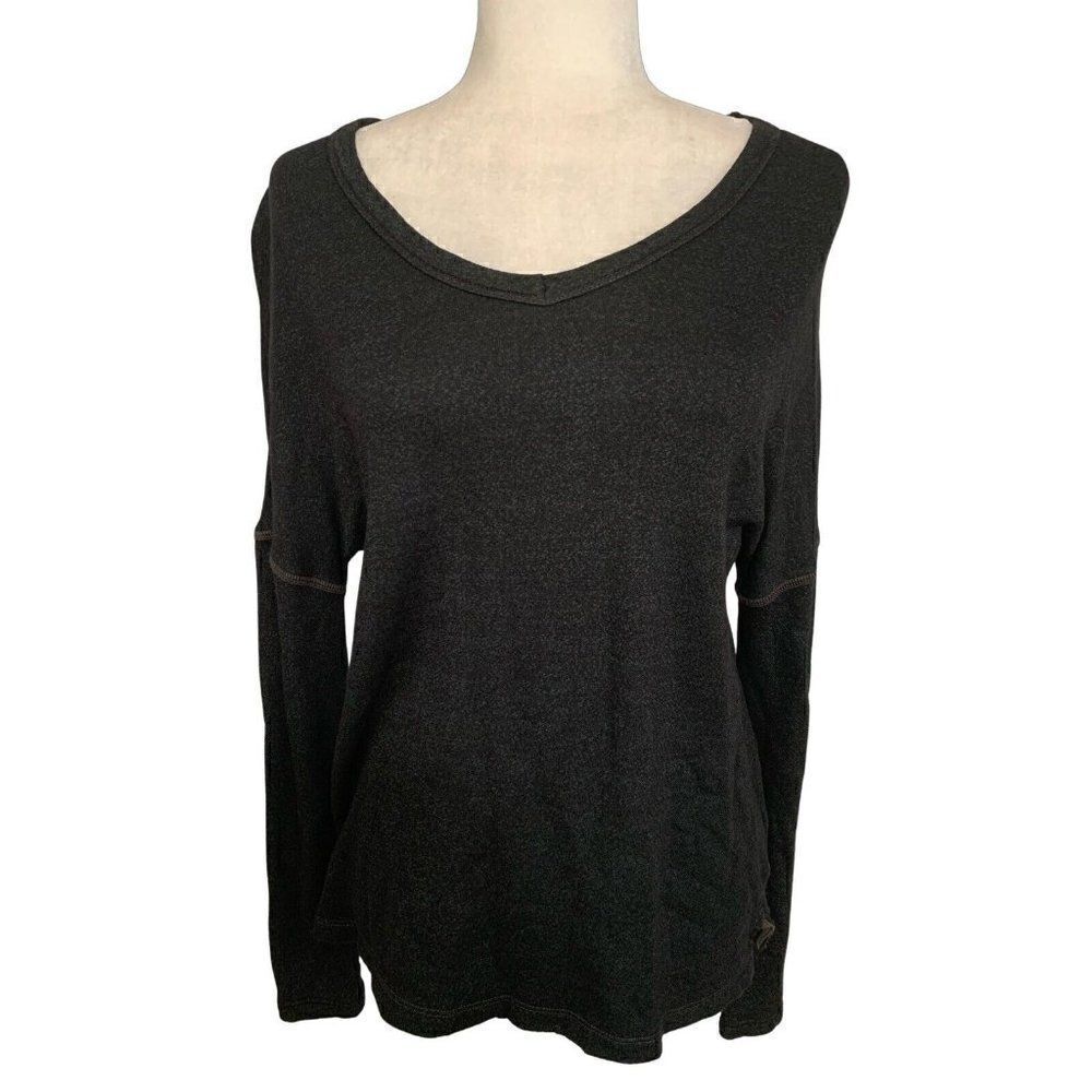 sundry womens dark green long sleeve v neck sweatshirt sweater top 3 medium